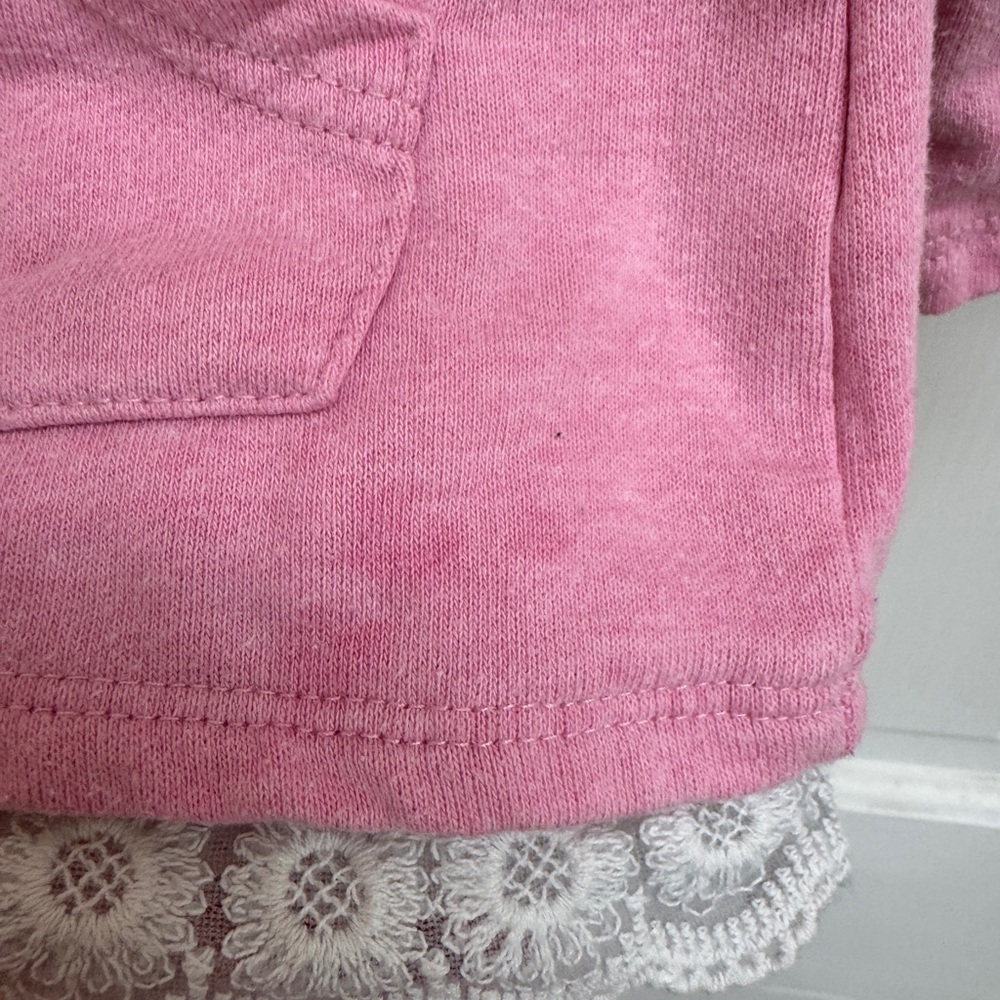 Juicy Couture 3T Girls Pink & White Kids Lace Hoodie Sweatshirt - Picture 4 of 7